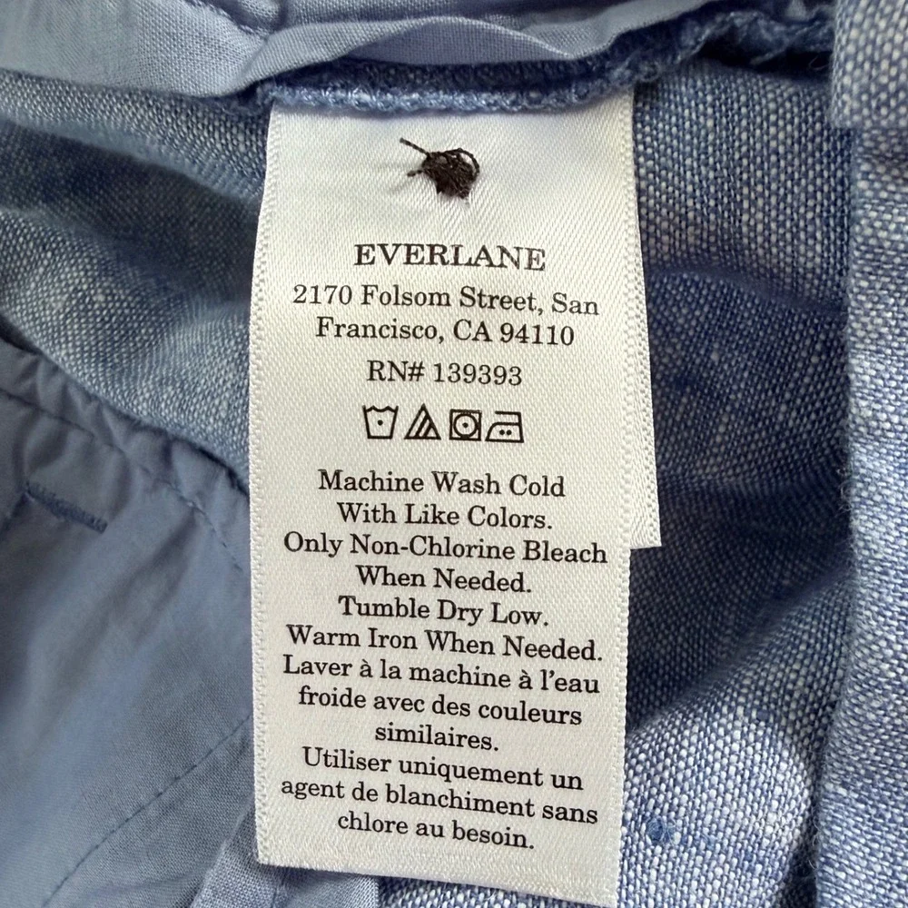 Everlane 7 inch Linen Trouser Shorts Chambray Blue Tailored Summer Men's 31